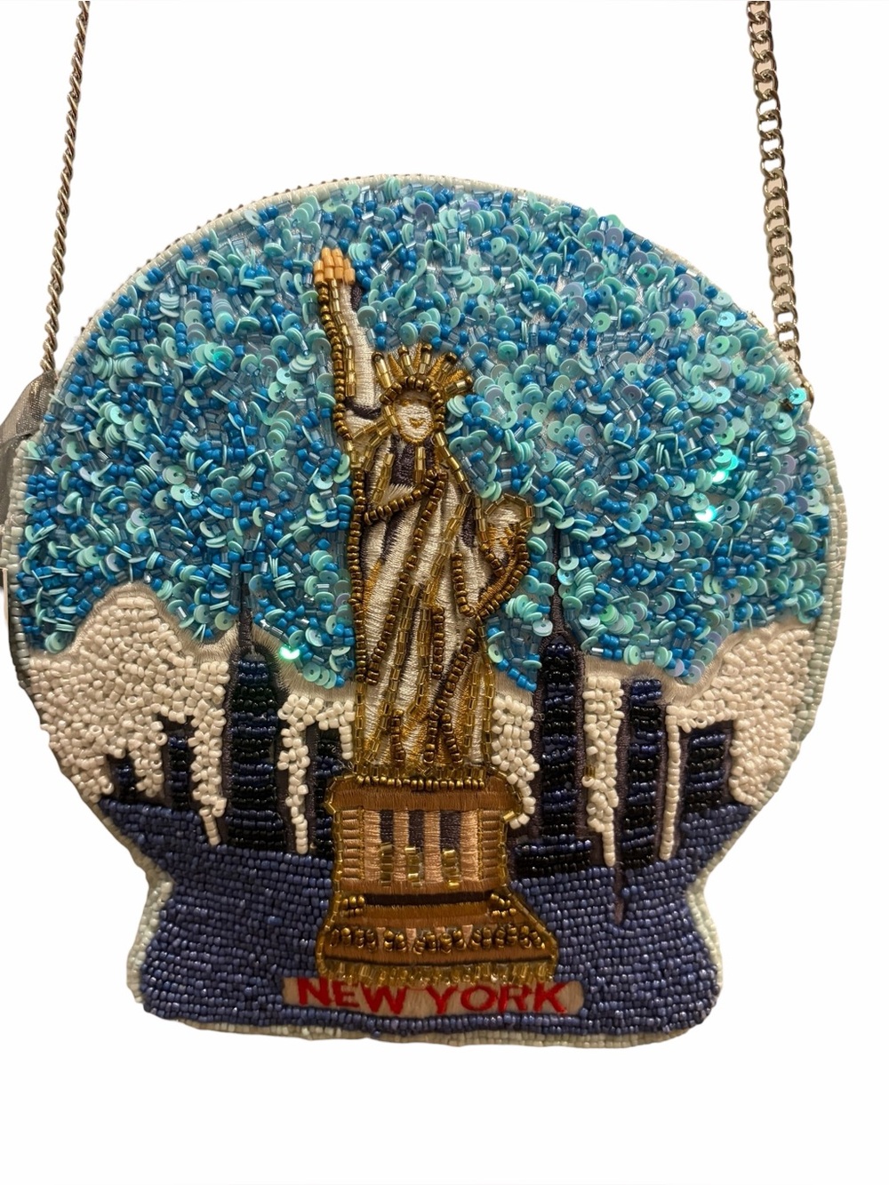 NWT: *Viral* New York “Snow Globe” Beaded Bag🗽 From India to You 🗽